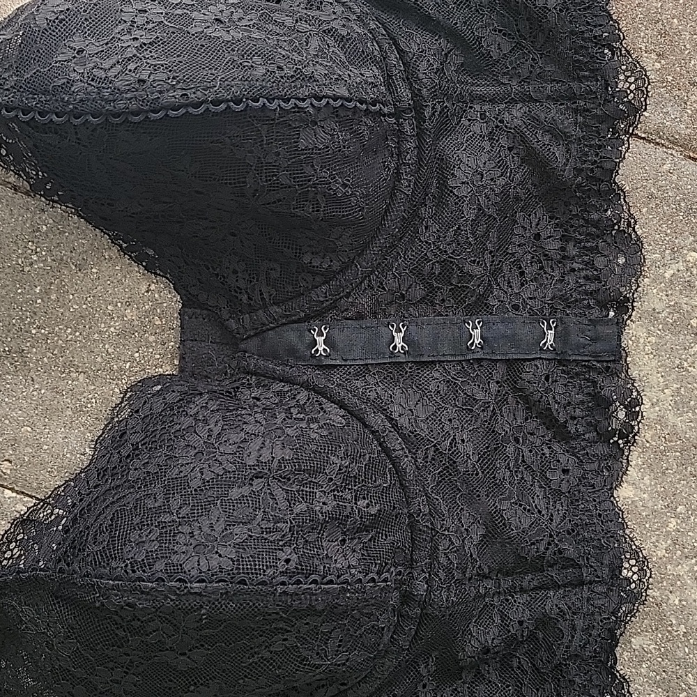 Victoria's Secret Dream Angels Lined Demi Black Lace Longline Bra Sz 36D - Picture 2 of 12